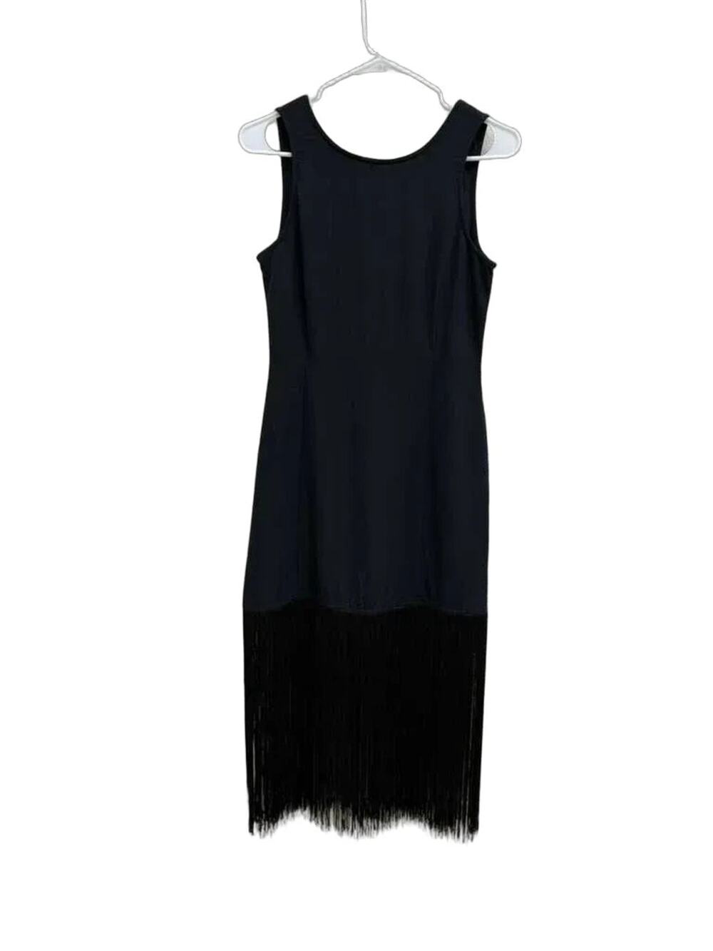 Abercrombie & Fitch Black Fringe Hem Sleeveless Dress XSP